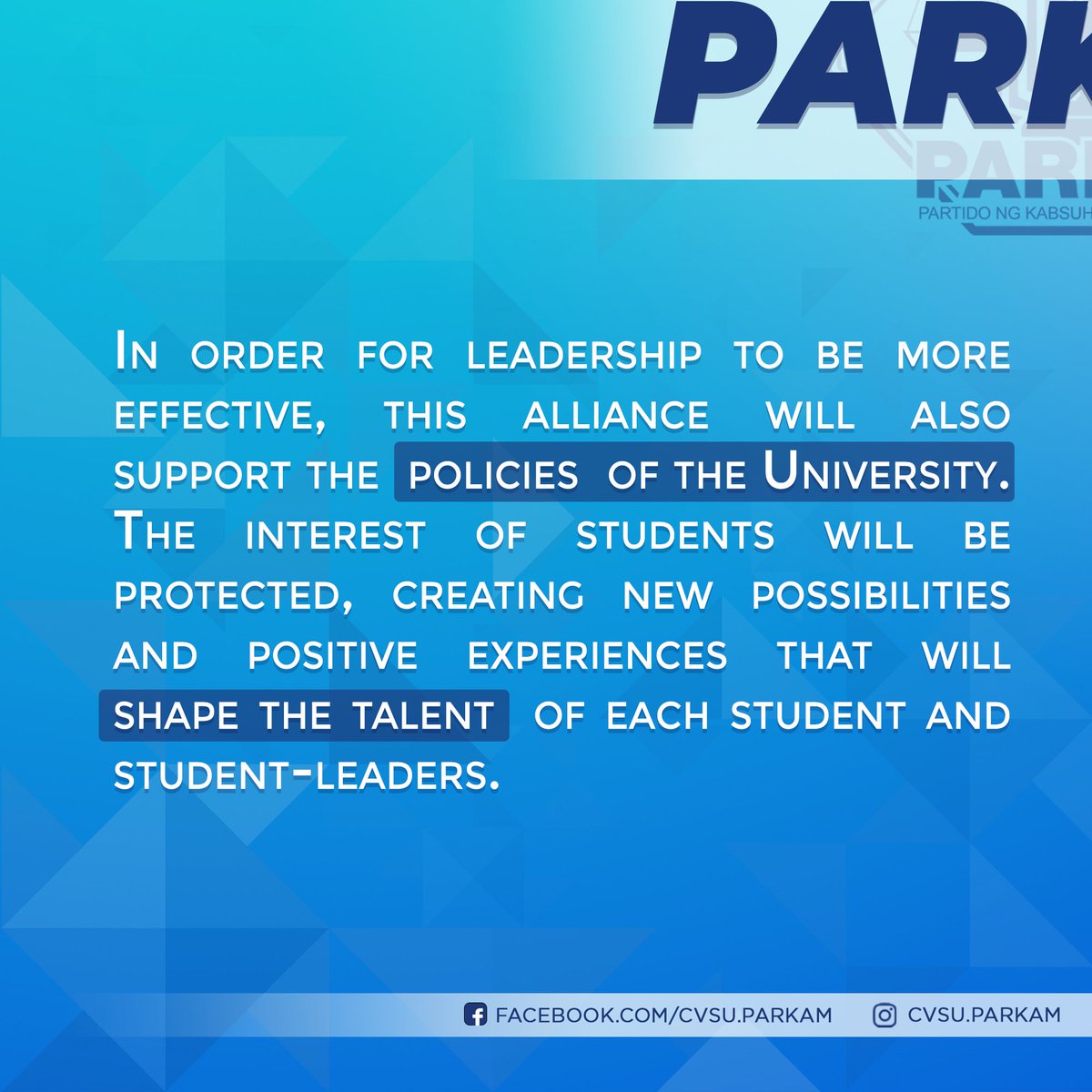 OfficialParkam's tweet photo. ANO NGA BA ANG PARKAM?
Got the same ideals? Need some training as a student-leader? Follow our page and watch out for updates! We're so excited to partner with you and be a part of your student-leadership journey. Stay tuned!
#PARKAM
#PARKAM2022 https://t.co/qmaX7s3xCN