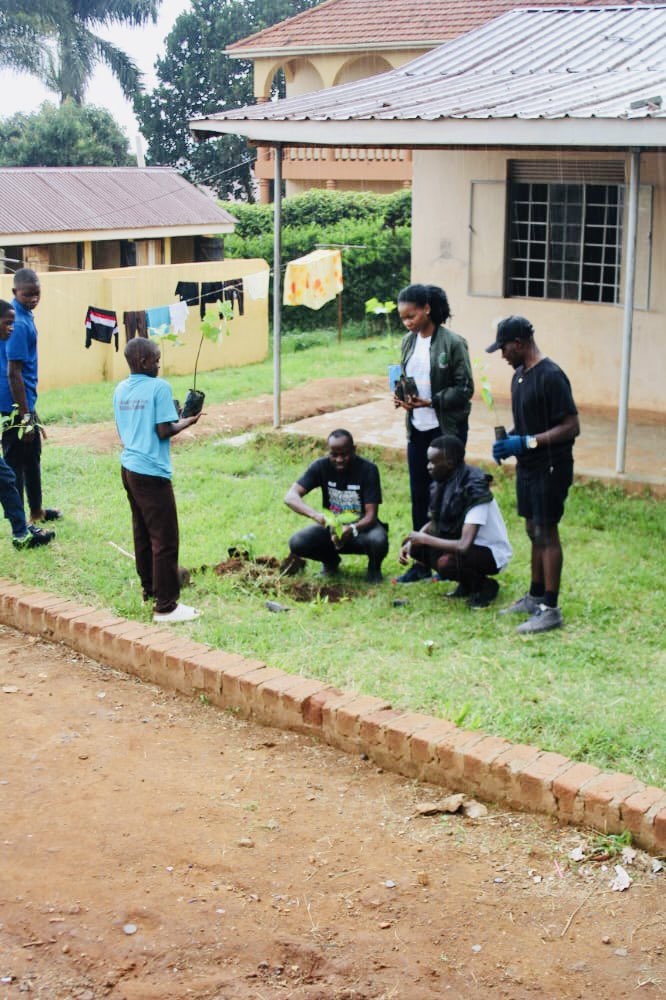 TrendRoomUG's tweet photo. Yesterday, @greenfuturesug planted over 20 trees &amp; gave out 180 more to the Director to be planted within Kasangati High School. 

God decided to do the irrigation. 💦💦

The plan is to plant #5MillionTrees 🌲🌲🌲

Dealing with Climate Change is easier when we plant trees. https://t.co/X9fSOTulff