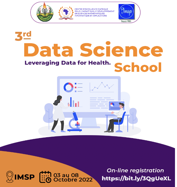 BISemWeb's tweet image. 3rd Data Science School (DSS2022) at #IMPS, Benin.
Online registration open until September, 16th, 2022. Link: ee.kobotoolbox.org/single/JZj12MpB / cc @gatemezing @gaoussoucamara @m_sadouanouan