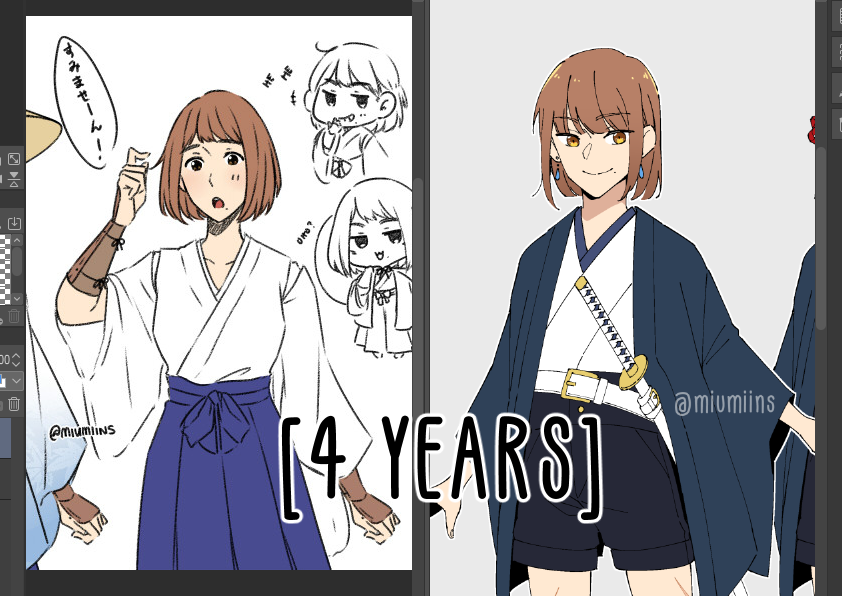 comparing early vs recent oc art do be wild 