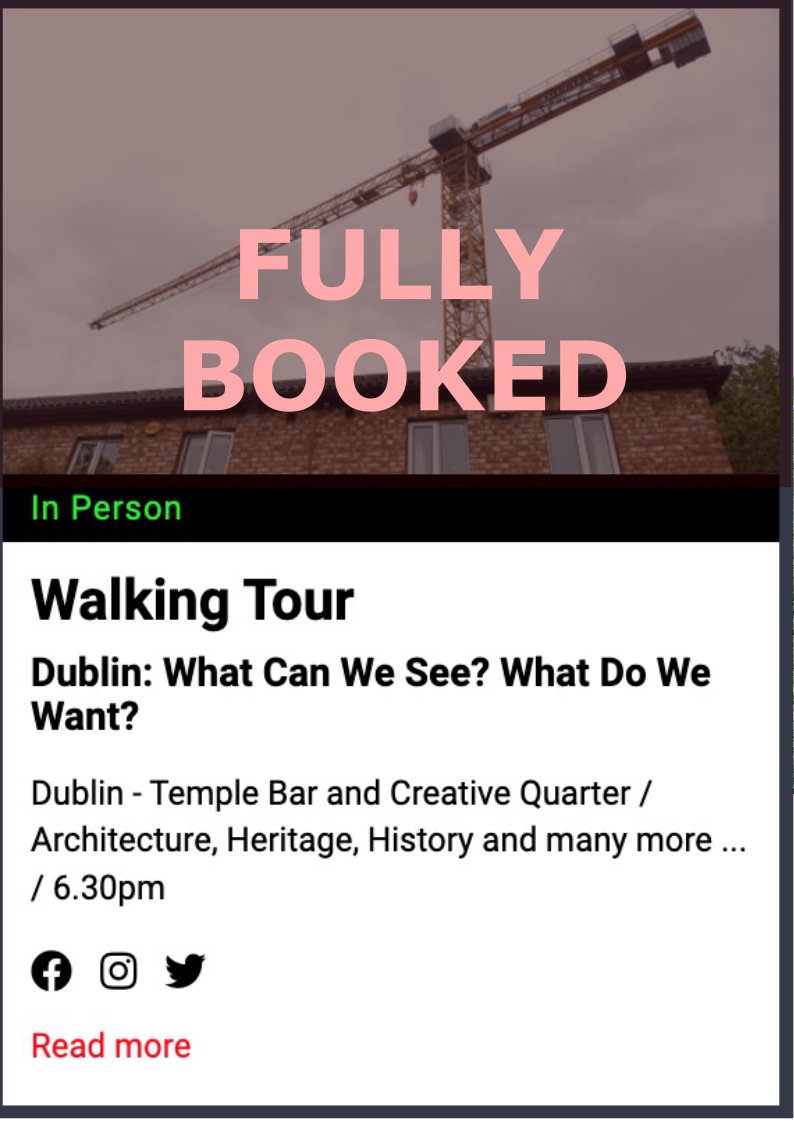 The tour is booked out but there are still places on the waiting list. Link below.

Tickets: eventbrite.ie/e/dublin-what-…