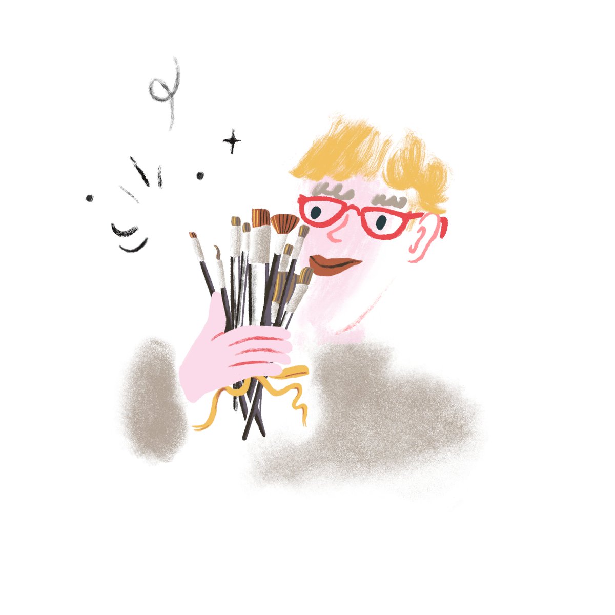 My friend <a href="/BridieCheeseman/">Bridie Cheeseman</a> made me some cute little icons for my #Joesbrushset <a href="/Procreate/">Procreate</a> brush club membership tiers on <a href="/kofi_button/">Ko-fi</a>. This one is for £5 a month for at least one exclusive brush and access to the last 6 months of brushes! Link in my bio!