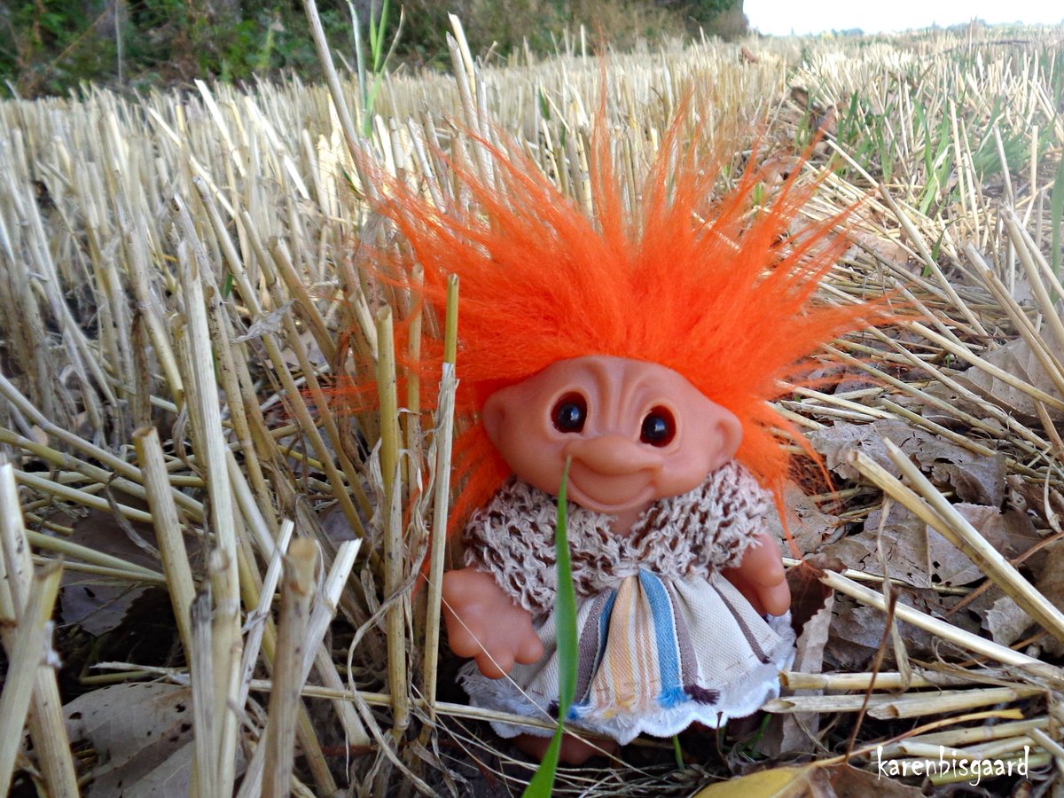 KarenBisgaard1's tweet photo. A straw of grass is tickling Troll Mom on her nose.
#damtrold #gjøltrold #troll #stubs #harvested #autumn2022 #dolldisplay https://t.co/TnBN0YWeyb