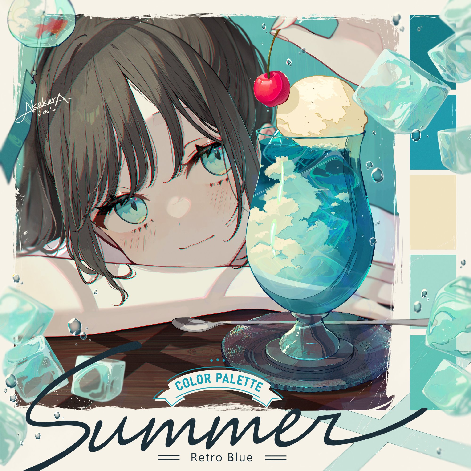 赤倉 ludique 個展 レイヤードグラフ 「Retro Blue」 美品 赤倉 ludique 個展 レイヤードグラフ 「Retro Blue」 美品 赤倉