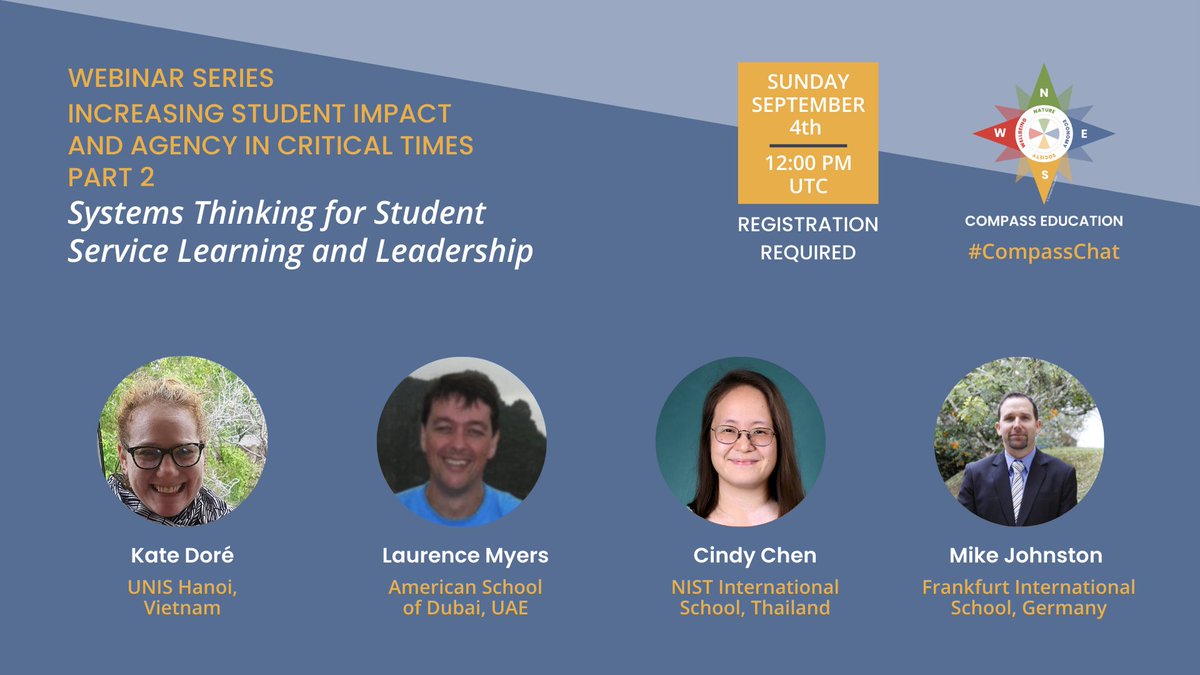 Compass_Ed's tweet image. Our webinar starts in 2 hours! Looking forward to some discussions about insights, strategies &amp;amp; tools for enabling students to engage positively &amp;amp; thoughtfully in the world with focus on student leadership in service learning. Join us today! ow.ly/iK1N50KpQf2 #CompassChat