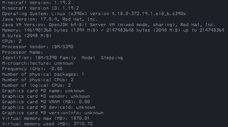 tanto259's tweet photo. Apparently you can run a Minecraft server on @IBMZ's #LinuxONE machine pretty smoothly!

Now, time to see if I can get a GUI running directly on the instance :)

#mainframe #IBMChampion https://t.co/NIL9Ecz76H