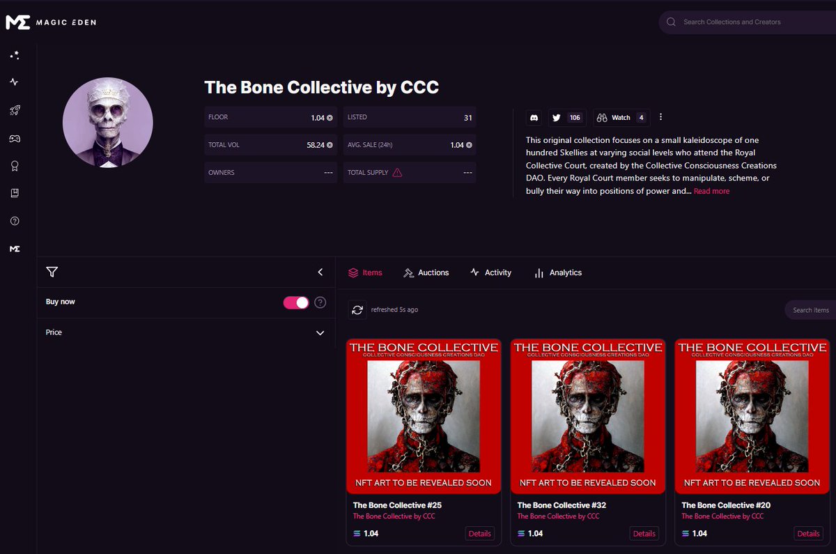 v1rtualn0mad's tweet photo. Are you scooping... we launched just 30 mins ago and already rolling hard!
#TheBoneCollective is taking off especially when you see the art, read the lore and know its the start of something huge... #eyesonus
#MagicEden #Skellies #AI #Art #SolanaNFT https://t.co/wNMUK2yaU1
