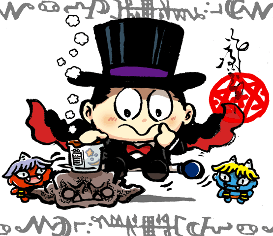 悪魔くん4分の1観たから、メフィスト2世とピクシー描くか 