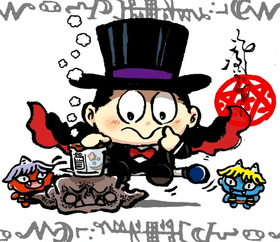 悪魔くん4分の1観たから、メフィスト2世とピクシー描くか 