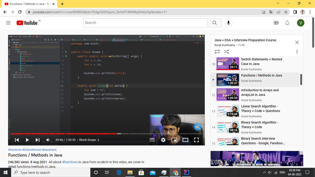 Vishwask_22's tweet image. Hey Guys! Am completed lec-6 & started lec-7
(progressing) in #DSAJava from @kunalstwt  Dsa&Java #Bootcamp, Today am solved 5 basic problems in #Java. Taken Notes.
#happylearning #learninginpublic #dsa #java #DSAwithKunal 
Consistency Is The Key.