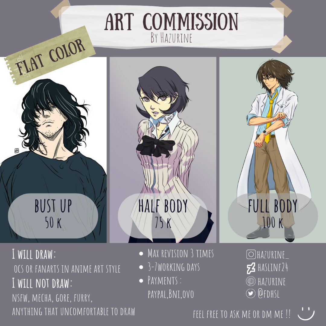 fdhsl's tweet photo. Halloo semua....aku lagi open commis nih
Kalau ada yang berminat feel free to dm ya 😊😊
(Indo only)
Likes and retweet very appreciated 🌚🌚🌚

Terimakasih 😁😁
#Commission #commissionsopen #zonakaryaid #artidn #ArtistOnTwitter #anime #animeart #Anitwt https://t.co/wwObq21hGB