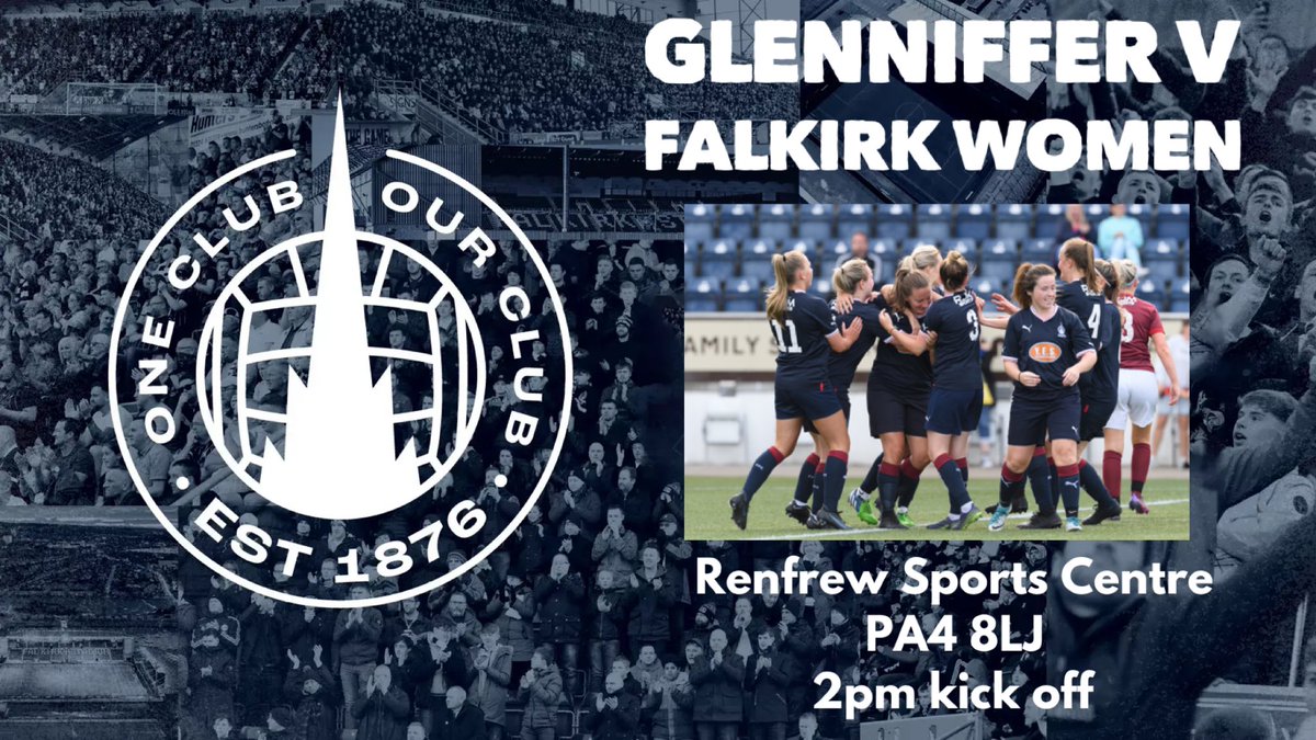FalkirkWomen_'s tweet photo. It’s Match Day!! 
Glenniffer v Falkirk Women 
2pm kick off 
Renfrew Sports Centre

@SWFLeagueOne https://t.co/kL2ZVzNd51
