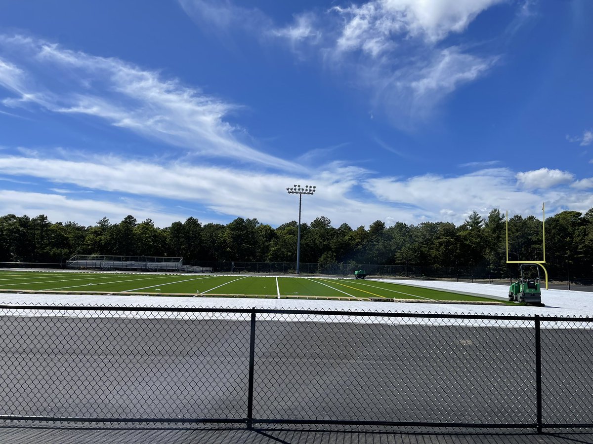 mashpeefootball's tweet photo. Incredible job by Green Acres, the Mike Horne Stadium track and field project is really taking shape. Athletes will be competing on it soon, can’t wait. https://t.co/lSbiU0P19b