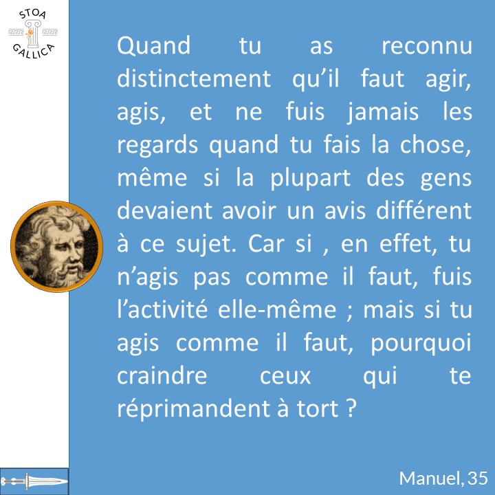 StoaGallica's tweet image. Epictète, Manuel, chapitre 35: comment se comporter avec les insensés.
#lecturesuivie #Manuel #Epictète #stoïcisme #philosophie