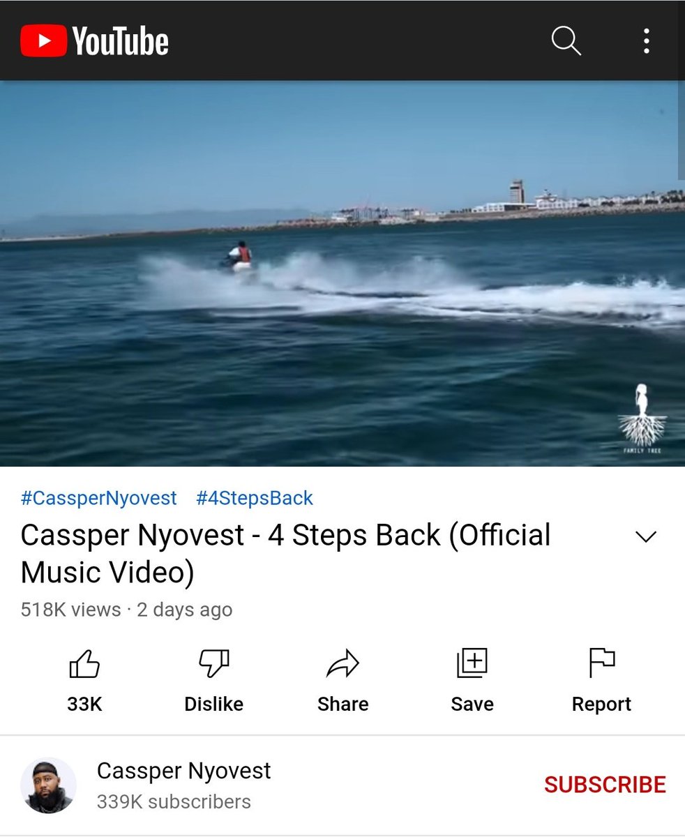 #4stepsBack sitting on 518 0000 views in 2 days! Im in charge ! That's how #CassperReply : youtu.be/8DZ-IbsPCI0