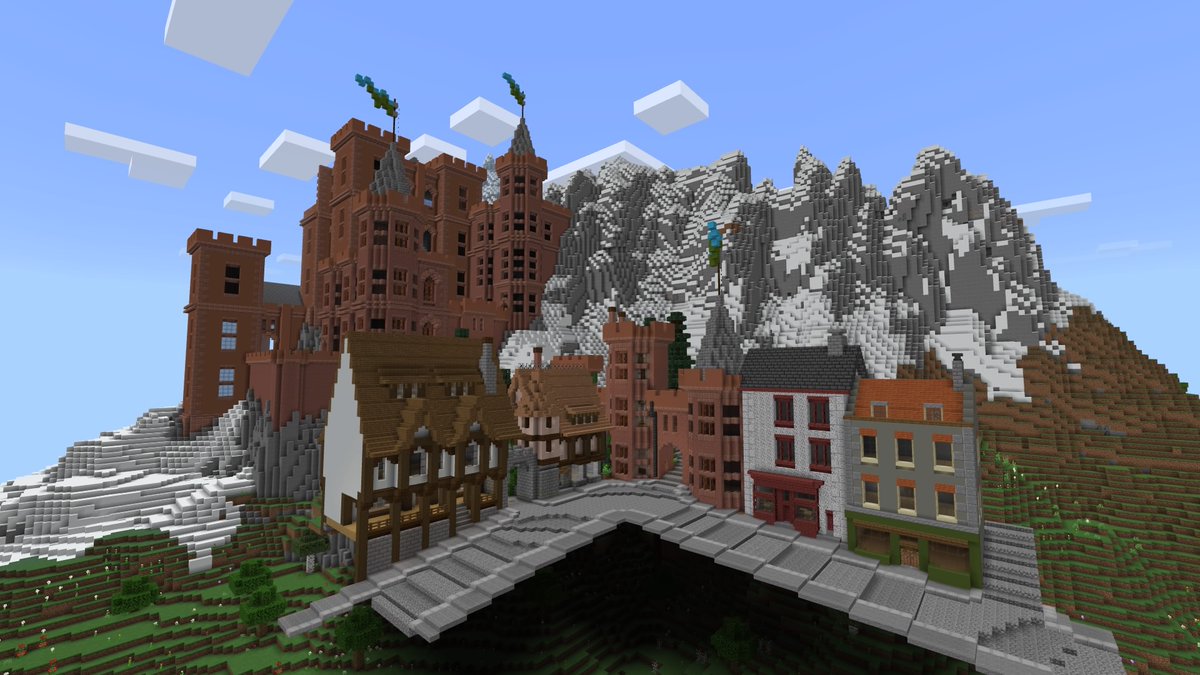 Treadwell_360's tweet photo. another two shops join the town, Georgian style this time #PS4 #Minecraft #WIP #buildingatown https://t.co/GHq1pNg4mC
