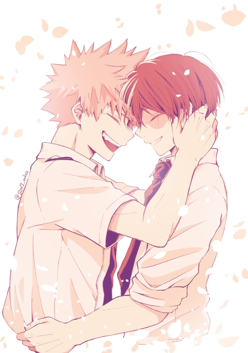 爆豪勝己 ,轟焦凍 「#爆轟版深夜の真剣60分一本勝負お題:すきがあふれる初参加&遅刻&+1.5h位タ」|海梛のイラスト