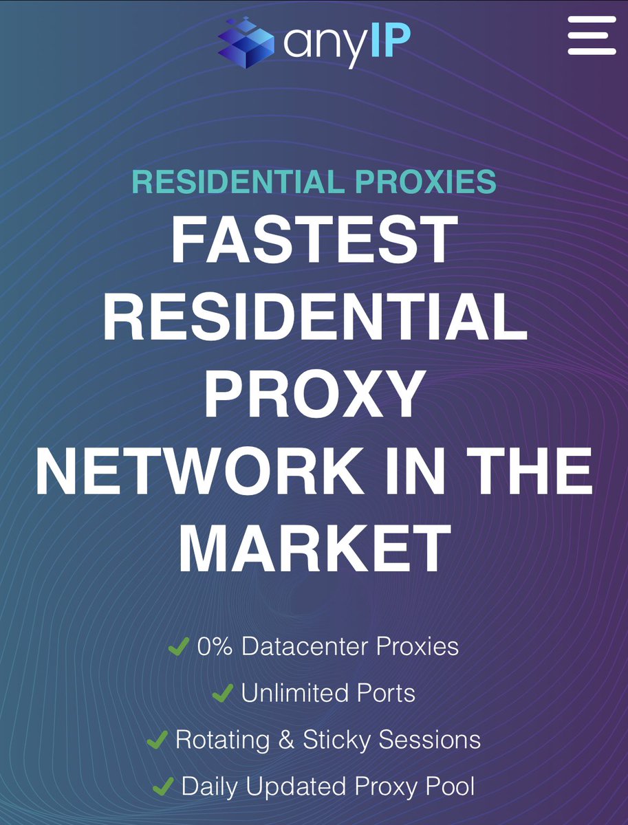 anyIP | Residential & Mobile Proxies tweet media
