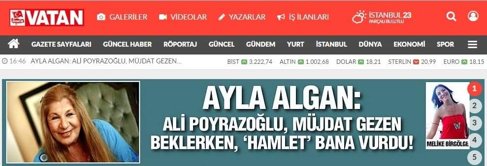 Hep,tek, tam sayfa yayınlanırdı herkesin yaptığı tüm röportajlar.Bugün bir ilk... Vatan'da, yazılı basında,iki tam sayfa yayınlanan,internet sitesinde de en tepede manşet olan Ayla Algan röportajım. Neler konuştuk neler... 🥰 oncevatan.com.tr/roportaj/ayla-… @AtolyeAylaAlgan #AylaAlgan