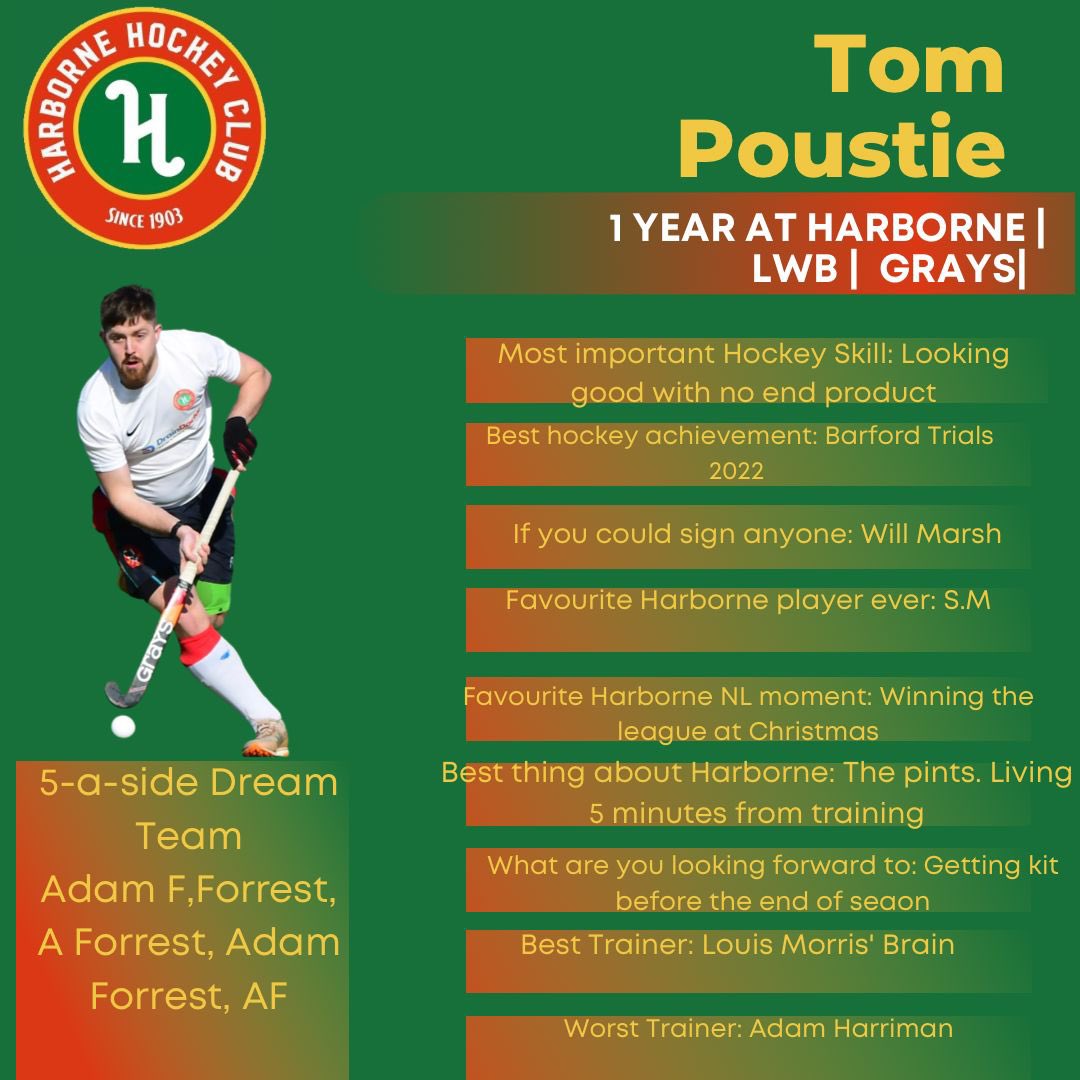 HarborneHC's tweet photo. Today we feature one of our ex Uni lads. Has been following Marshy around since the age of 7, loves a 3 Pc , never needs a tactical and a great man for a rascal tache. It’s Tom Poustie! #bleedgreen #HHCM1 https://t.co/Vo62qp5oq7