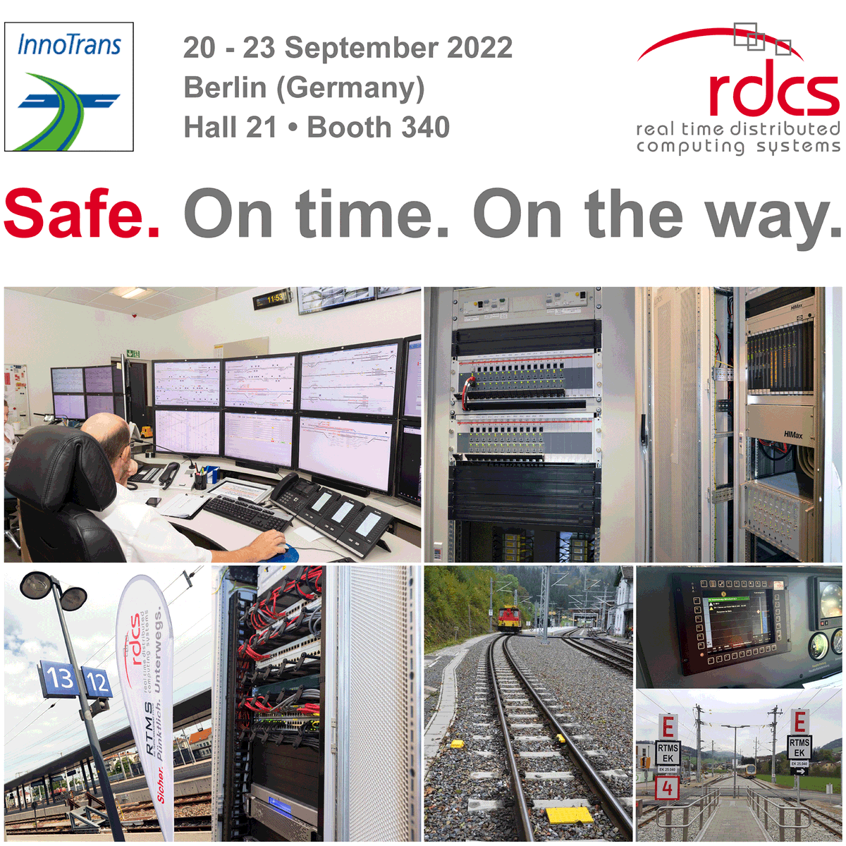 RDCSinformation's tweet photo. Visit us on InnoTrans for a presentation of state-of-the-art technology and project implementations with more than 25 years of innovation experience in full operation in Austria!

#InnoTrans #InnoTrans2022 https://t.co/PWzxQGAiUG