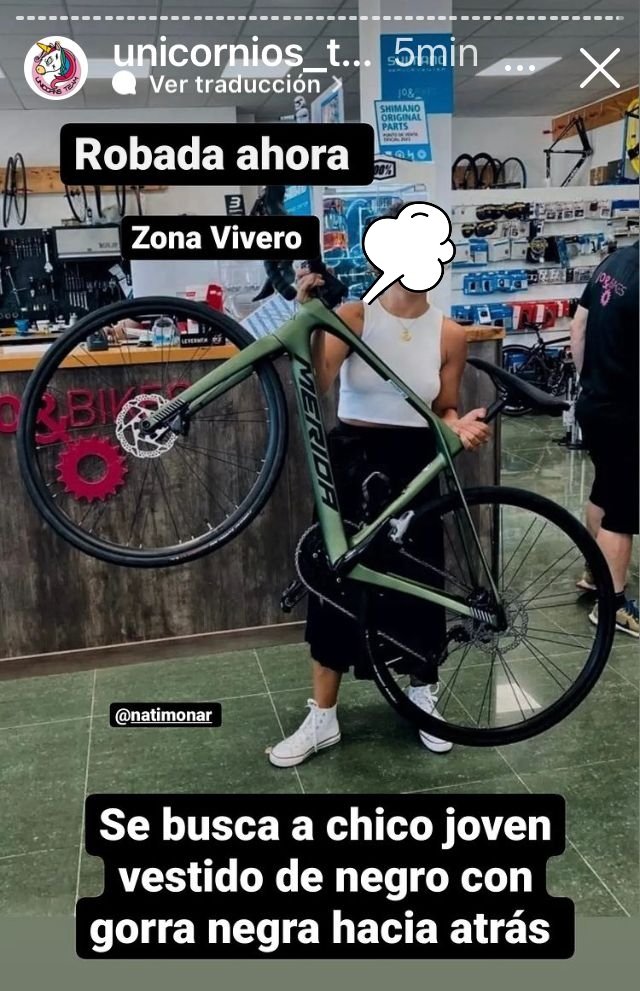 natihealthybody's tweet photo. Ayer por la tarde me robaron la bici en zona Vivero, calle curtitxo, palma de Mallorca, un chico joven vestido todo de negro, por favor ayudadme a difundir

Gracias! https://t.co/iVtnknEhWE