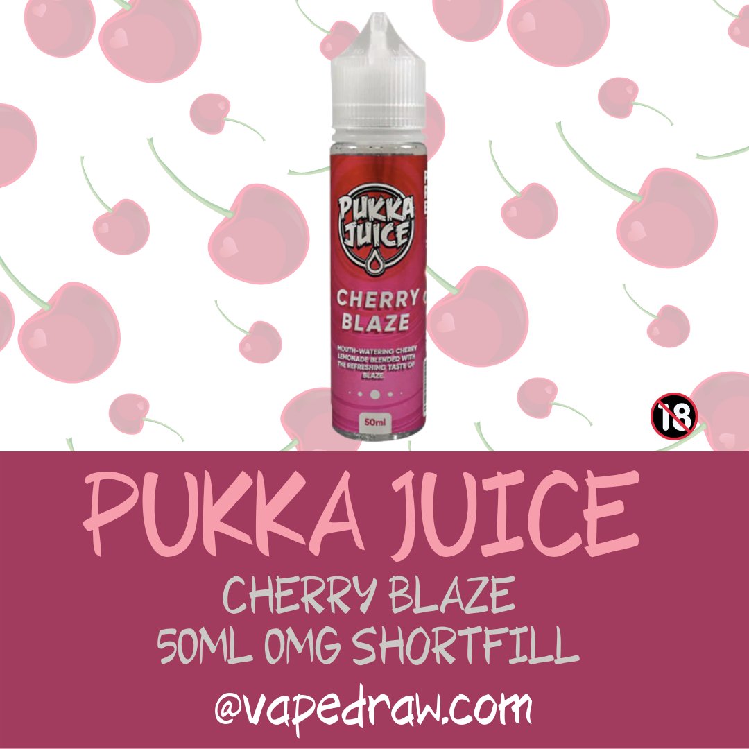 Pukka Juice Cherry Blaze 50ml 0mg Shortfill 

vapedraw.com/collections/e-…

Pukka Juice Cherry Blaze Eliquid 50ml Shortfill Bottle features a delicious lemonade blend infused with sweet and sour cherries and paired with the complex taste of blaze.

#vaping #vapeuk #pukkajuice