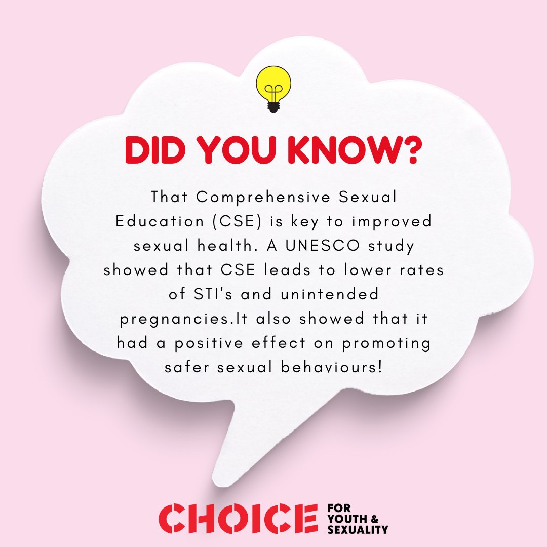 CHOICEforYouth's tweet photo. It is clear that Comprehensive Sex Education (CSE) is essential for improved sexual health. CSE is central to CHOICE's work for this reason! https://t.co/nLW9co3uMO