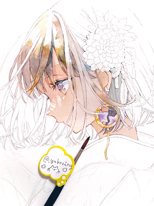 次の絵*wip#Watercolour #illustration 