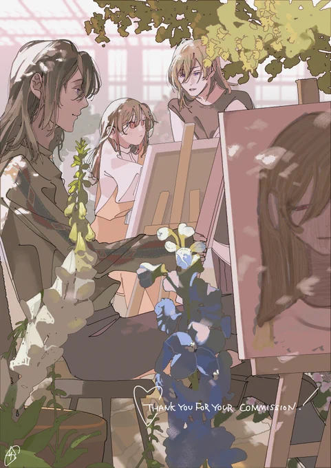 #Skeb リクエストありがとうございました!三人組描くの楽しいです 
