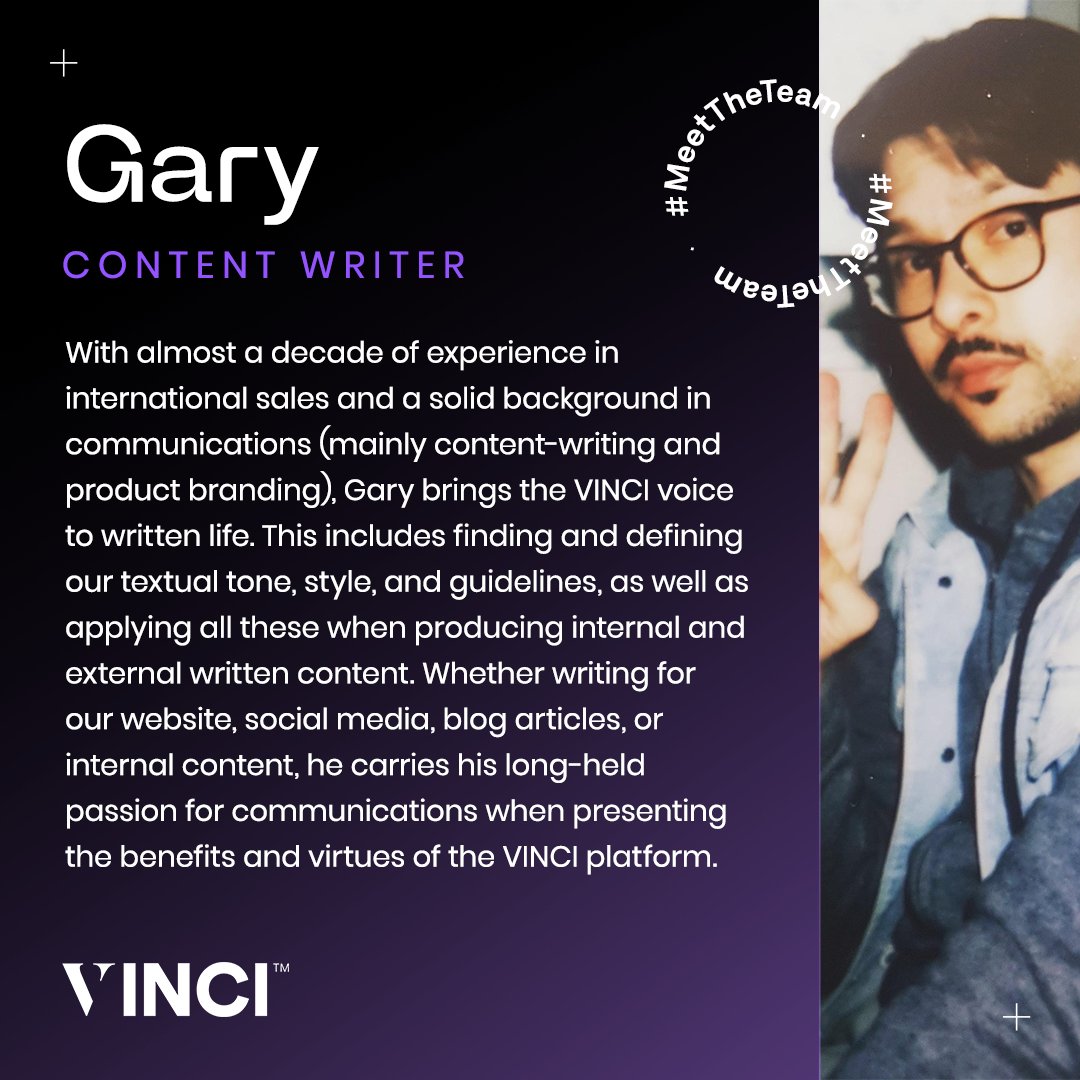 byvinci_io's tweet photo. Meet the team: Gary 🔷

#MeetTheTeam #VINCI #VINCINFT https://t.co/rsjImdIHBQ