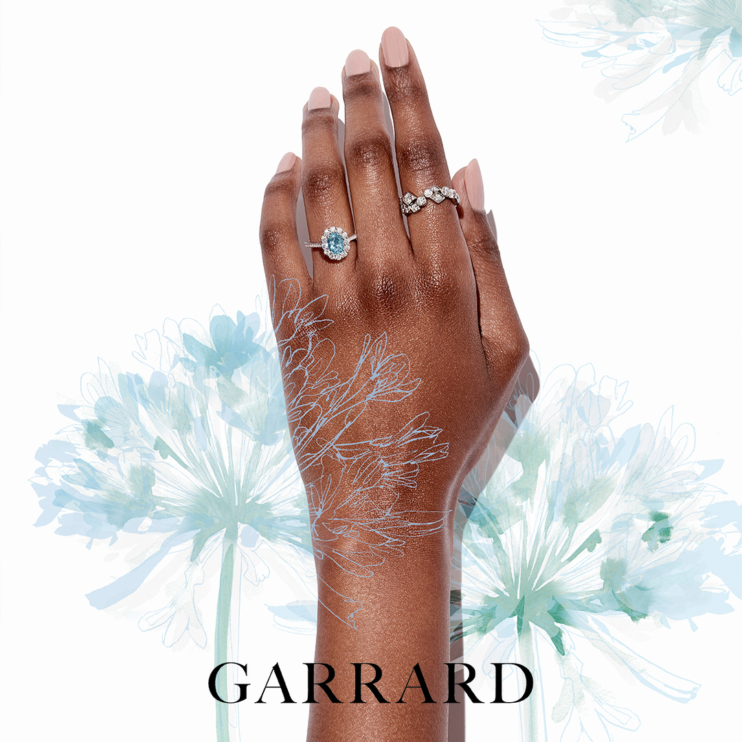 You bring colour to my world.

With its beautifully saturated blue tone and excellent translucency, an oval aquamarine shines bright and clear in the centre of the 1735 engagement ring, framed by a radiant cluster of diamonds.

Link in bio to shop.

#Garrard #YourPerfectMatchYour