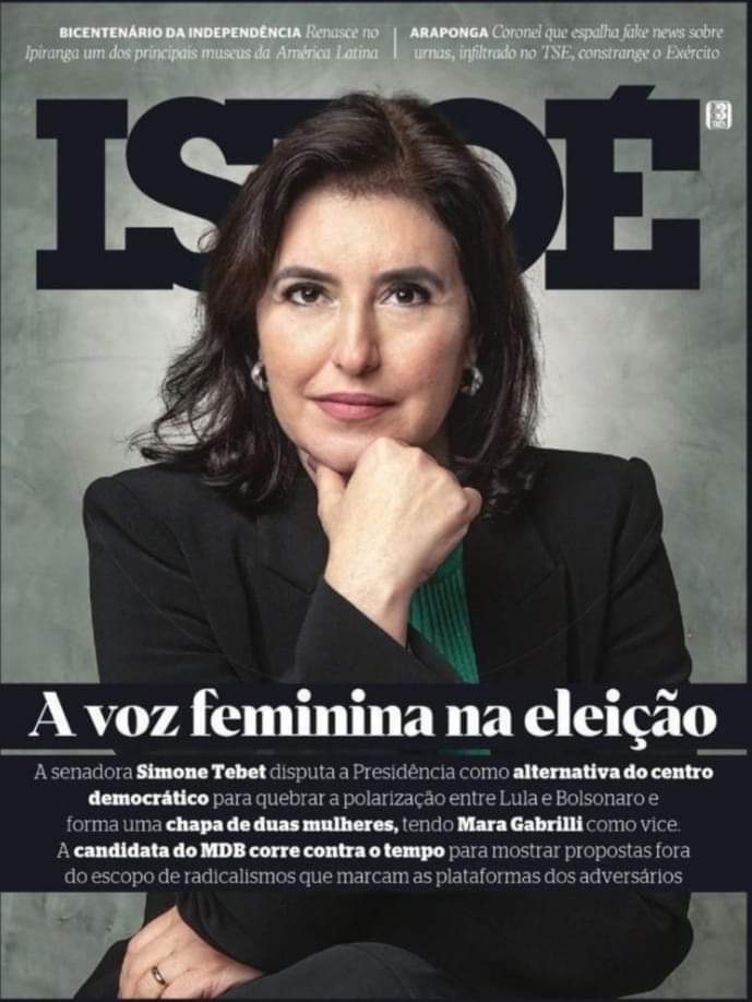 XicoAlexndre's tweet photo. @RevistaISTOE
#IstoÉverdade: Simone é a voz feminina em meio a um mar de #Misoginia - da esquerda à direita.
#MulheresComSimone
#SimonePresidente15 https://t.co/ZJWtuvXpgr