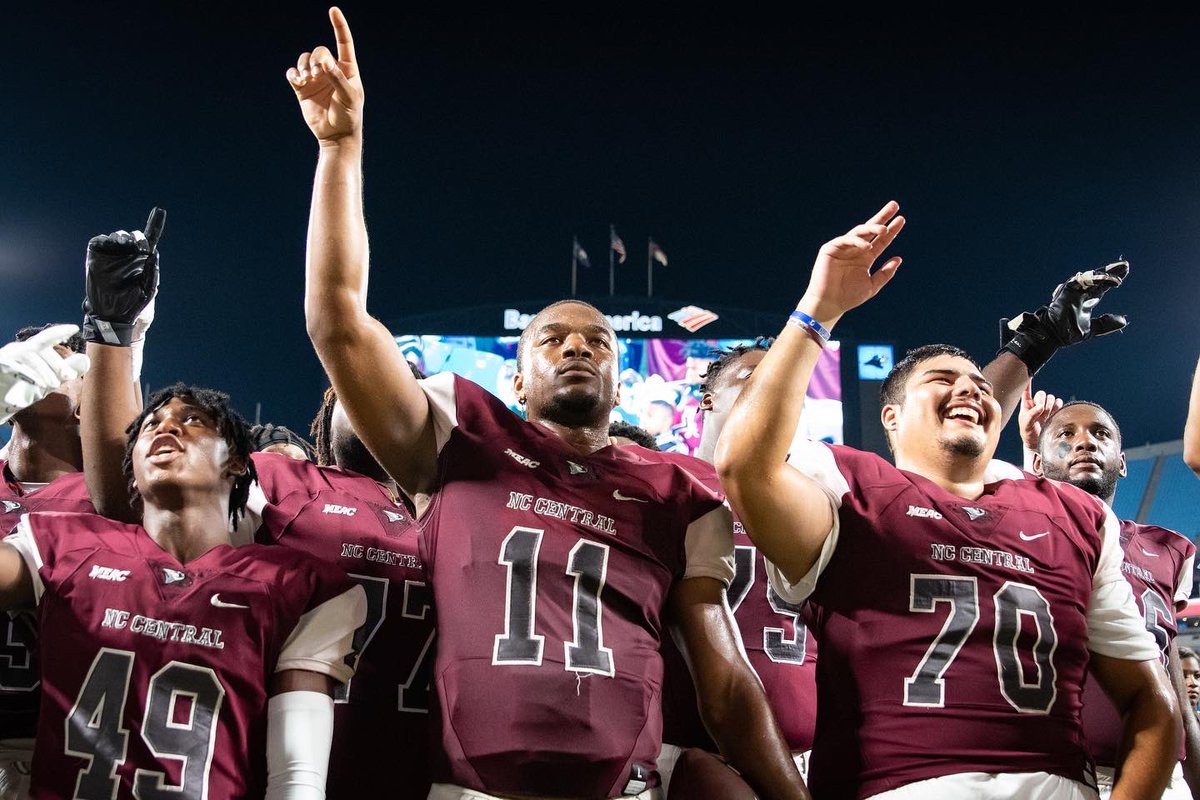 NCCUAthletics's tweet photo. So... About Last Night.

(photos by Doug Burt)

#EaglePride | #EagleEra @DukesMayoBowl @MEACSports @NCCU_Football https://t.co/dNBDt9xva9