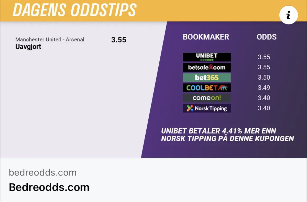 🗣 Konkurranse på facebook

⚖️ Man United-Arsenal 
⏰ 17:30

📱 facebook.com/groups/bedreod…