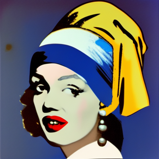 RobKalis's tweet image. 1st prompt: girl with pearl earring, Andy Warhol style, HQ
2nd promt: Girl with pearl earring, marilyn monroe,andy warhol style, HQ
Astonishing!!!! and fun :)