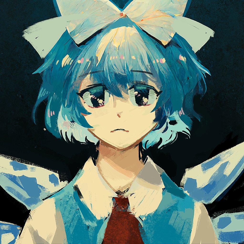 RABIES_50's tweet image. ai가 그린 치르노짱 리터칭해봤다