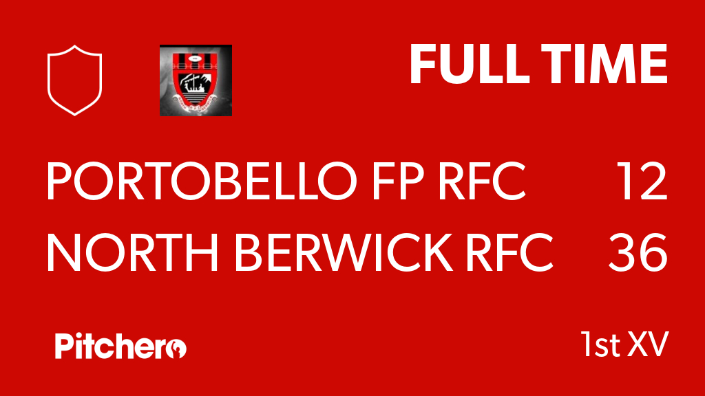 NorthBerwickRFC's tweet photo. FULL TIME: Portobello FP RFC 12 - 36 North Berwick RFC
#PORNOR #Pitchero
https://t.co/CiLAC0nmpw https://t.co/uZpvixkueN