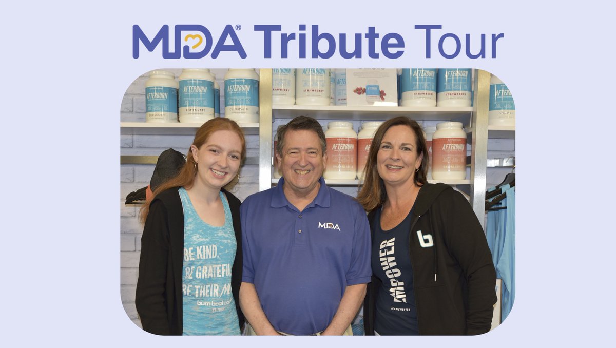 MDAorg's tweet image. #MDA #TributeTour #StLouis stopped at @BurnBootCamp-St. Louis celebrating support for the #neuromuscular community with #BeTheirMuscle. Ann and her daughter Grace who lives with #MuscularDystrophy joined us. We all wish Grace the best of luck at college this year! Go Grace! 💙💛