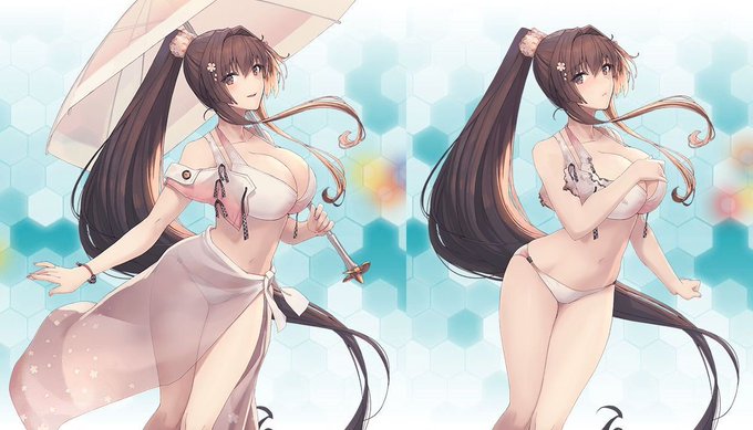 大和さん改二 水着mode🌊
うつくしい…そしてもう色々とデカすぎる…❤️
個人的にはこの重量感のあるどっしり下半身が特に好きです✨🍑✨ 