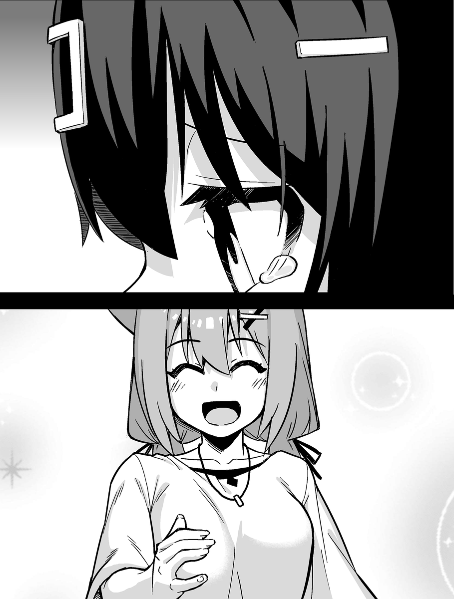 【今回のよく見て欲しいところ】
(上)しょんぼり後輩ちゃん
(下)無茶振りをする社畜ちゃん 
