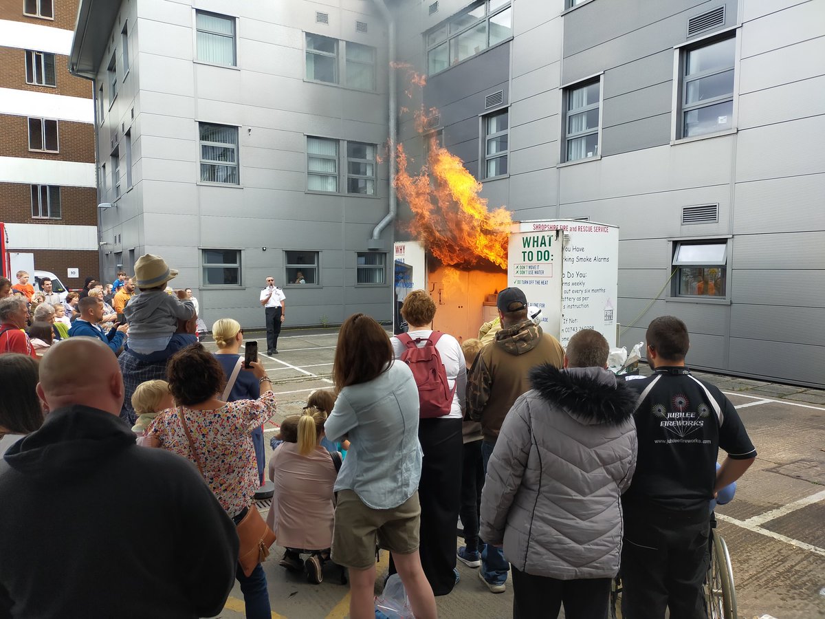shropsfire's tweet photo. @SFRS_Shrews open day going brilliantly! Supported by @FireHodnet . Pop by &amp; see the crews, officers, demos &amp; @SFRS_Prevention team - we're here until 3pm 🤗 https://t.co/t4OYcHWAbc