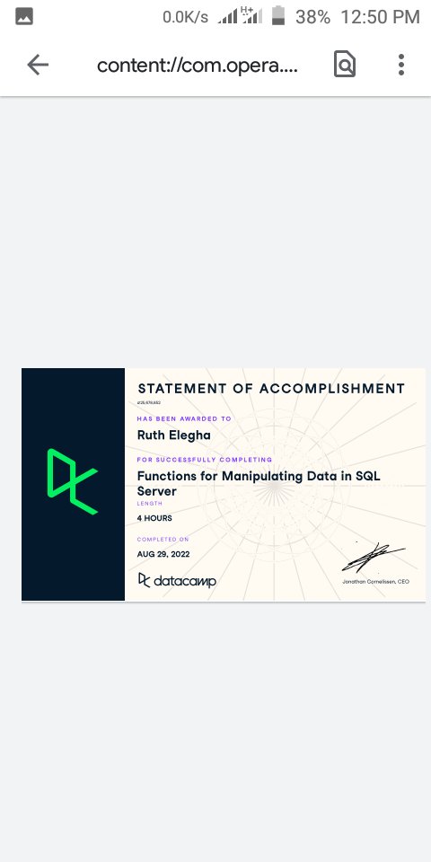 RuthElegha's tweet photo. Some of my accomplishments from #DCChallenge two weeks ago. Forever grateful to @Ingressive4Good and @DataCamp https://t.co/XDO71Hrcz4