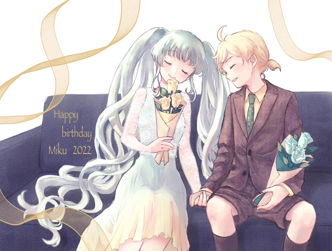 遅くなったけどミク誕おめでとう #レンミク 