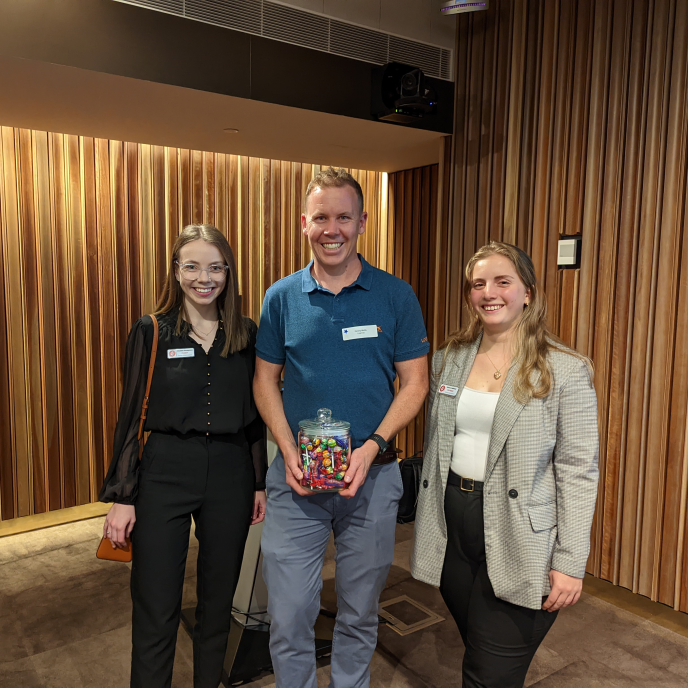 Logemas's tweet photo. Last week Denny and Thomas attended the FoME (Fellowship of Medical Engineers) 2022 Medical Engineering Industry Night.
Denny was very happy to be the winner of the "guess how many lollies are in the jar" competition.
Looking forward to next year!
#QUT #FOME #Logemas https://t.co/GwETQXQG72