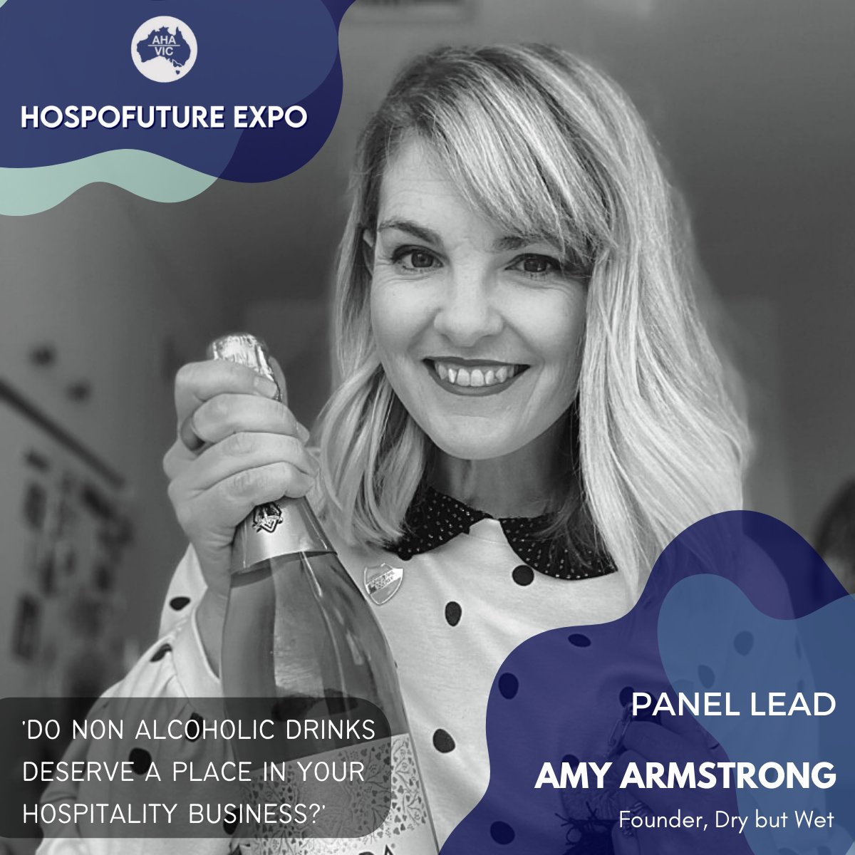 Our 2nd speaker is the founder of #DrybutWet Amy Armstrong, leading a panel discussion surrounding the growing popularity of non-alcoholic drinks with some of Victoria’s progressive hospitality professionals.
To register online, please click on this link: bit.ly/3RM9iy5