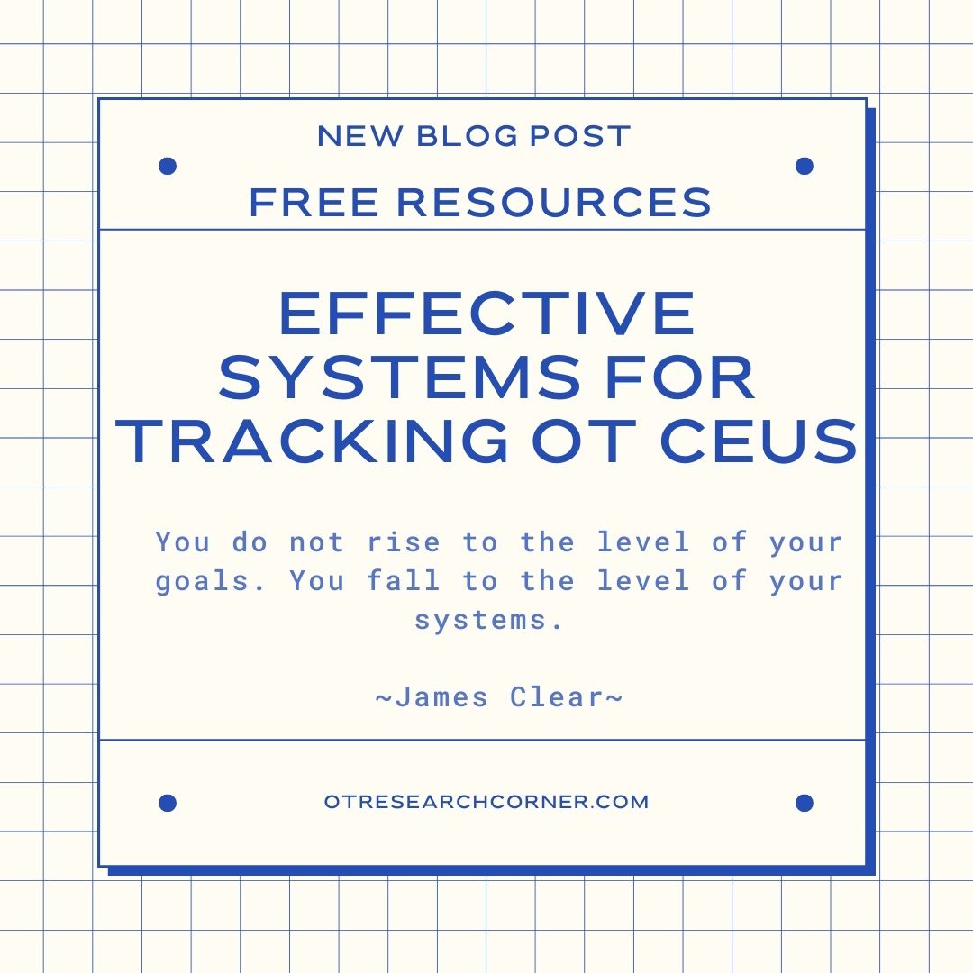 otresearch8's tweet photo. New Blog Post. How can you effectively keep track of all your #OccupationalTherapy #continuingeducation credits? Learn how here: https://t.co/COFKwTyadp https://t.co/JlXjbphL1w
