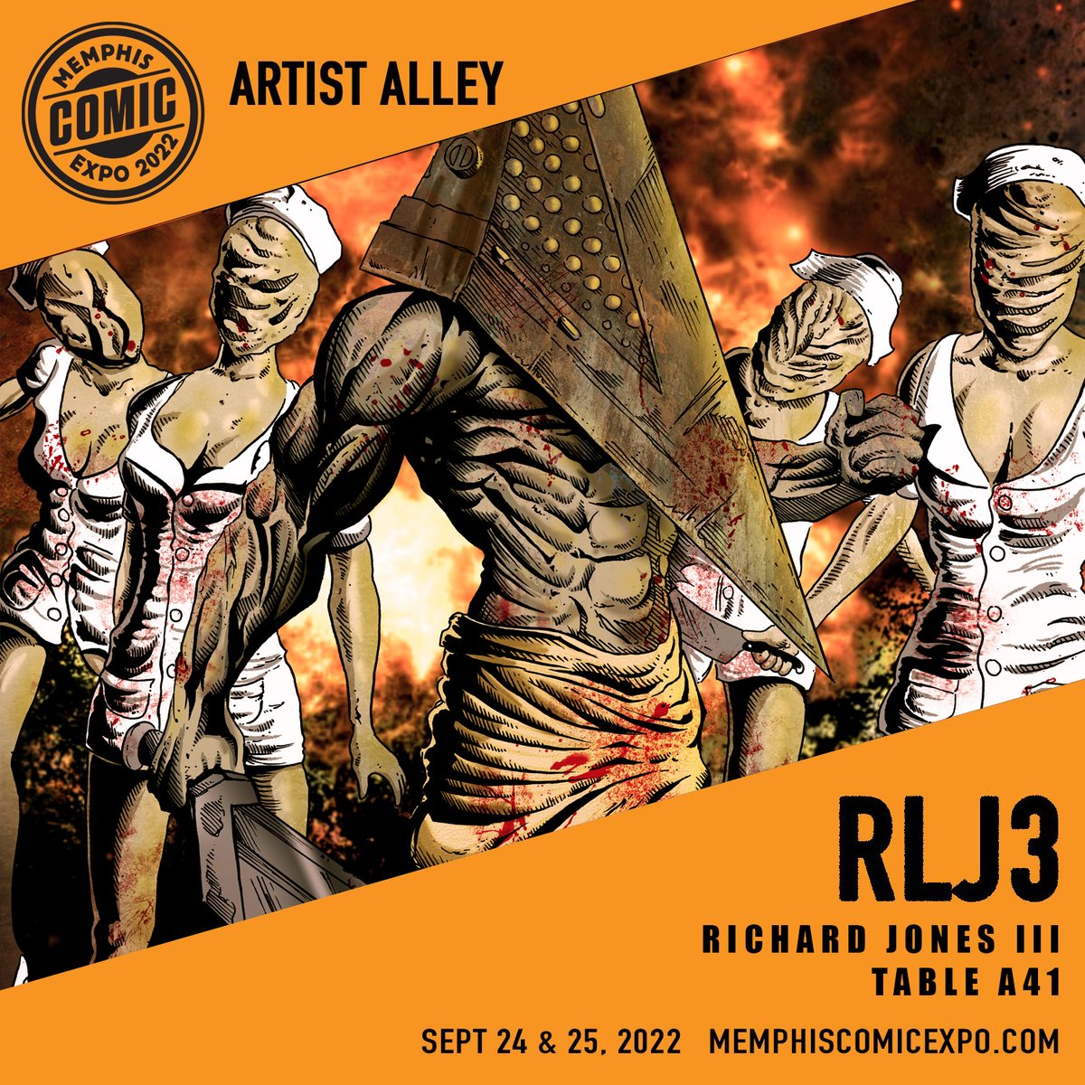 rlj3art's tweet photo. I am extremely humbled and honored just to be able to setup at this show. The amount of amazing artists and writers that will be here blows my mind. @MemphisComicExp  #memphiscomicexpo #memphistennessee #comiccon #comicartist https://t.co/nxwIQovCNg
