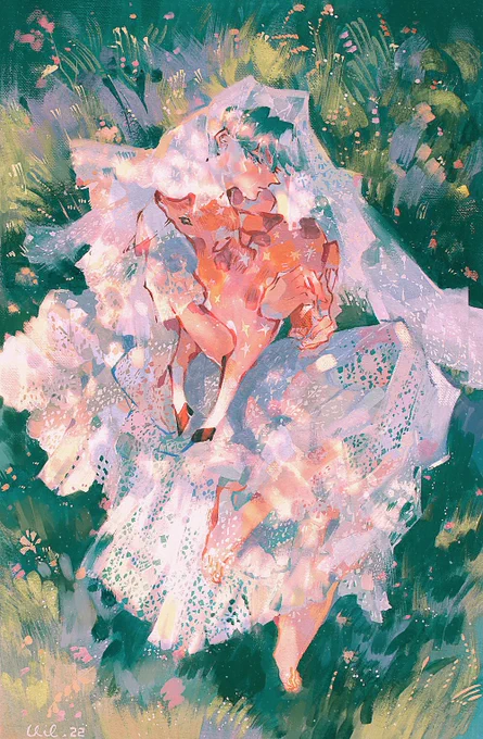 Previous greenery pieces I find soothing#gouacheart #watercolorart #illustration #originalcharacter #イラスト 