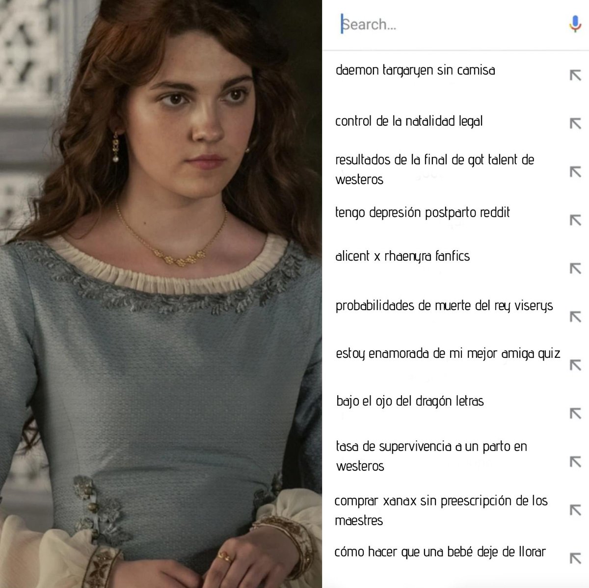 Las búsquedas de Google de Viserys, Rhaenyra, Daemon Targaryen y Alicent Hightower. #HouseOfTheDragon